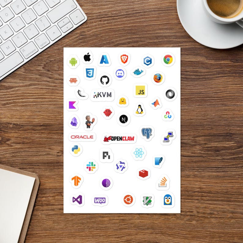 Full Stack Developer Sticker Pack Vol.2, Programmer Tech Logo Decals, Coding Tools Laptop Stickers, Open Source Dev Sticker Sheet