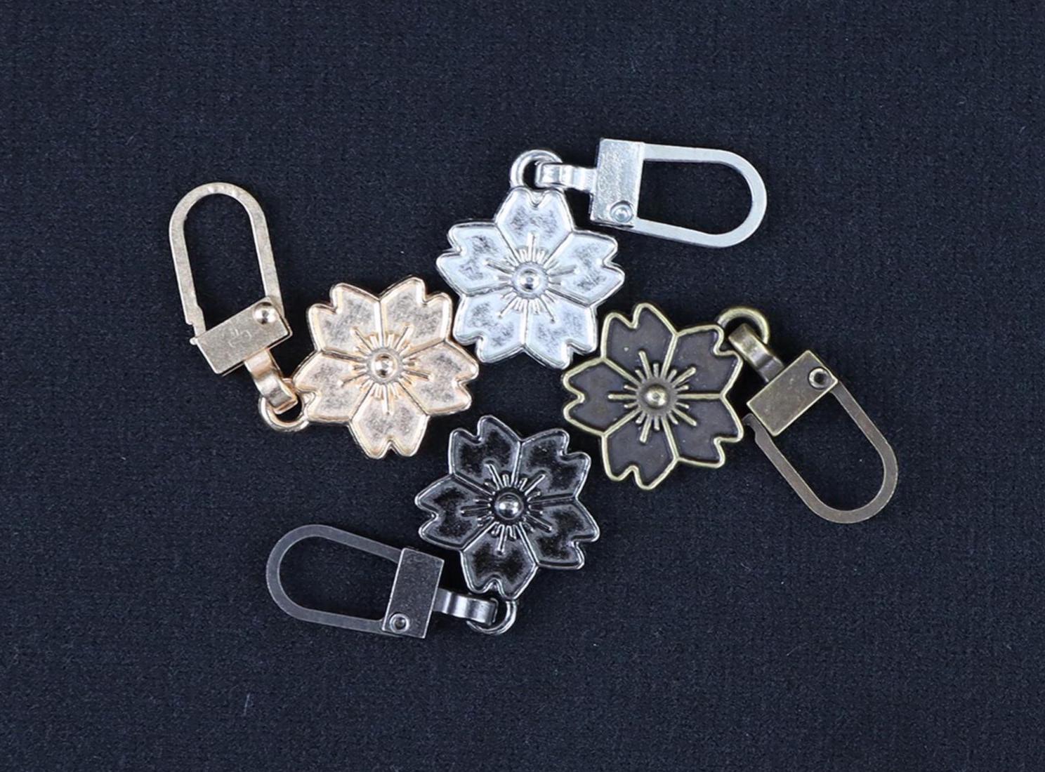 Zipper Pull Replacement｜Flower zipper puller｜Handbag Zipper Repair Kit｜Metal Zipper Pull Charm｜Nylon Zipper Pull