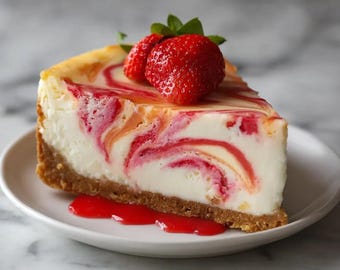 Erdbeer-Swirl-Cheesecake-Rezept (Digitaler Download)