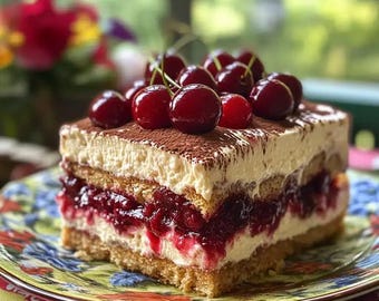 Cherry Amaretto Tiramisu Recipe (Digital Download)