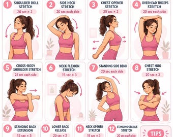 Ultimate morning stretch wake up loosen up start strong |fitness printable | instant download | printable workout