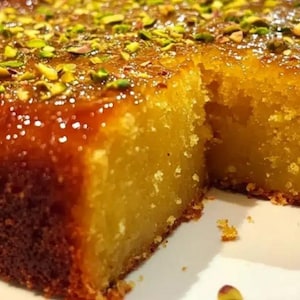 Saffron Pistachio Basbousa Recipe (Digital Download)