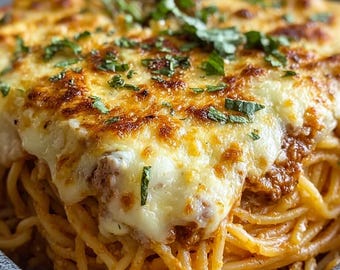 Baked Cream Cheese Spaghetti Casserole Recipe (Digital Download)