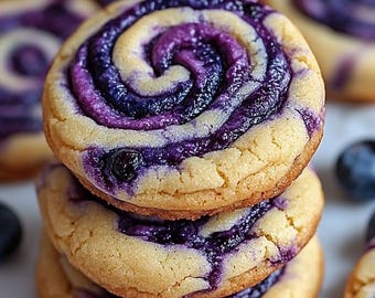 Blaubeer-Käsekuchen-Swirl-Plätzchen Rezept (Digitaler Download)