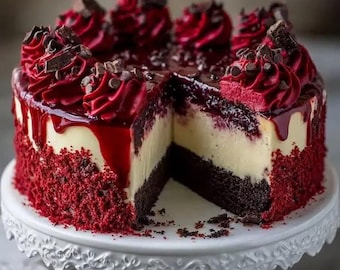Red Velvet Cheesecake Layer Cake Recipe (Digital Download)