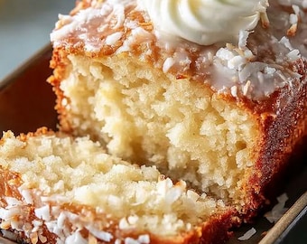 Eenvoudig recept voor kokosbroodcake (digitale download)