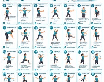 28 day walking tai chi challenge for women |fitness printable | instant download | printable workout