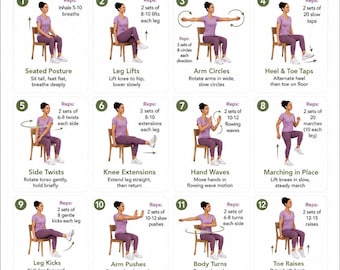 Tai Chi Chair Flow for Women|fitness printable | instant download | printable workout