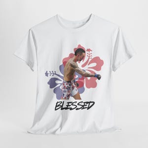 Camiseta de Max &quot;Blessed&quot; Holloway: camiseta de MMA de la UFC, camiseta para aficionados al boxeo, ropa de Fight Night, camiseta de deportes de combate, camiseta de Holloway, camiseta de la UFC