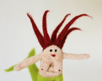 Felt mermaid decorative doll made of wool