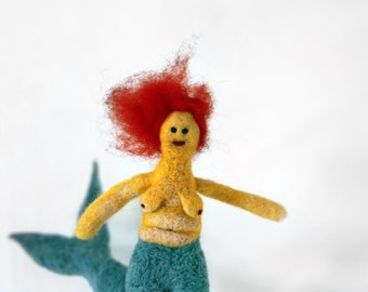 Felt mermaid decorative doll made of wool