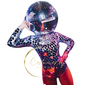 Casco da discoteca riflettente: costume da ballo interattivo con palla a specchio per matrimoni, eventi e intrattenimento