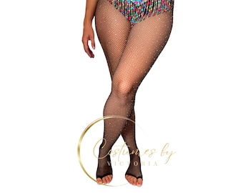 Calze A Rete Con Brillantini E Strass - Collant Sexy Donna Per Feste, Halloween E Cosplay - Foto 13