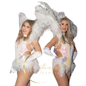Glamorous Ostrich Feather Collar for Showgirl Costume, Burlesque Dancer, Circus Performer Costume - Las Vegas Style Outfit