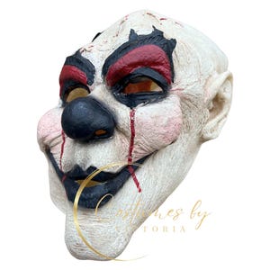 Scary Clown Halloween Mask for Realistic Prosthetic Look, Adult Scream Spooky Latex Mask for Creepy Halloween Costume & Scare Actors
