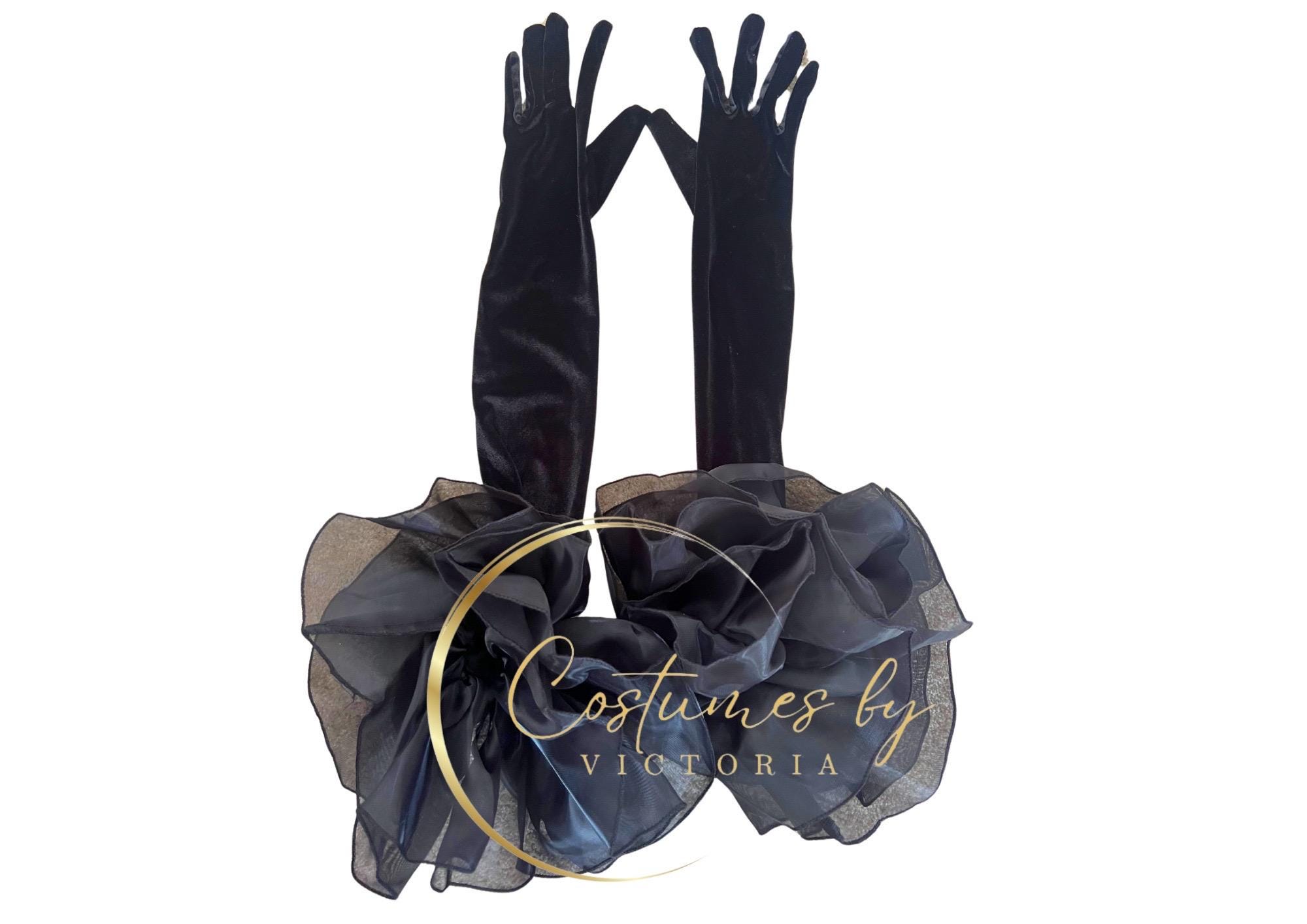 Guanti Per Costume Di Halloween Guanti Corti Neri - Foto 12