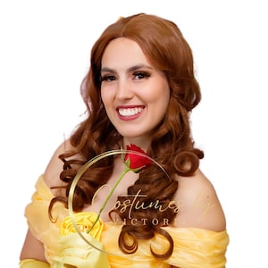 Brunette Belle from Beauty and the Beast Adults Wig, Princess Belle Wig for Belle Cosplay Childrens Entertainment & Princess Parties