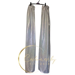 Holographic Laser Print Shiny Stilt Covers for Stilt Costume, Iridescent Sparkly Circus Stilt Coverings Pants for Dura Stilts & Peg Stilts