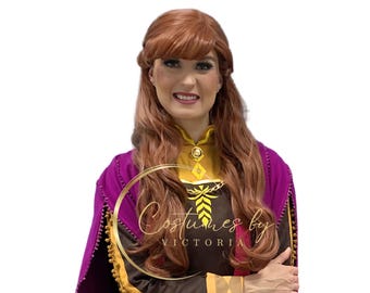 Travel Anna from Frozen 2 Wig for Adults, Princess Anna from Frozen Two Wig for Frozen Cosplay Childrens Entertainment & Princess Parties