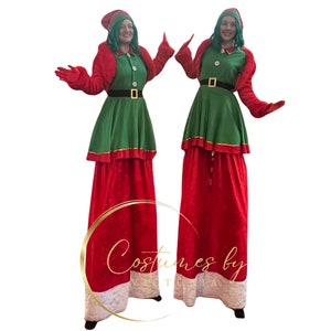 Faux Fur Bottom Stilt Covers for Christmas Stilt Costume, Fluffy Velvet Xmas Themed Stilt Coverings Pants for Dura Stilts & Peg Stilts