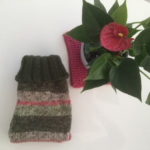 Multicolored Variegated Hand Knit Dog and Cat Sweaters
