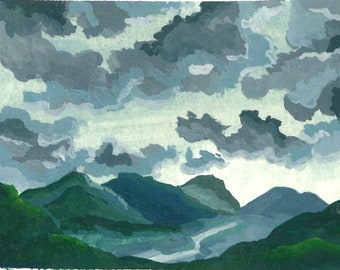 Montagne nuvolose - Stampa artistica giclée