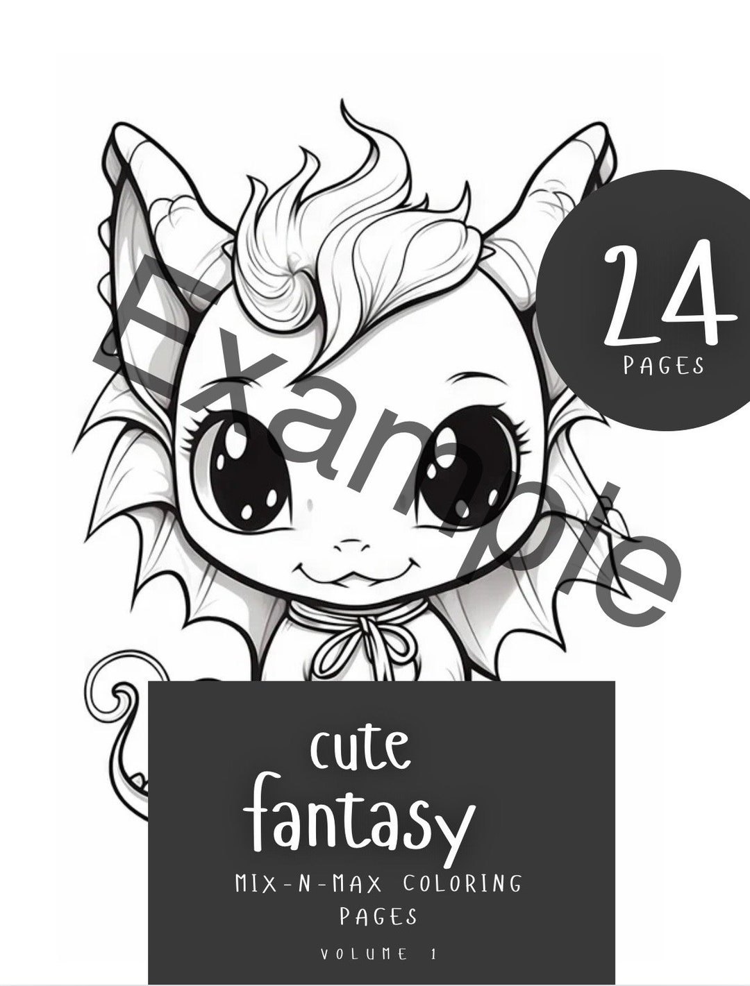 Cute Fantasy Coloring Book - Etsy