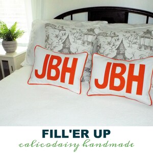 FILL'ER UP Large Applique Monogram Pillow Cover 12 x 16 Bild 8