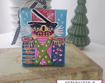 Handpainted Nutcracker Ornament "H" - 4x5 inches