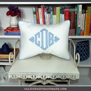 South Pointe Applique Monogrammed Pillow Cover 12 x 16 lumbar image 3