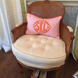 The Veronique Applique Framed Monogrammed Pillow Cover 14 x 20 lumbar image 3