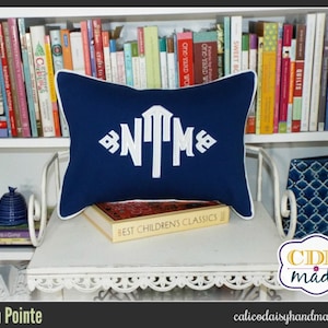 South Pointe Applique Monogrammed Pillow Cover 12 x 16 lumbar image 1