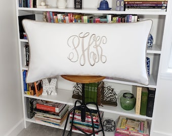 King Sham - Large Font Monogrammed King Pillow Sham