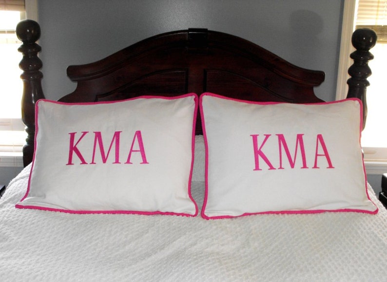 King Sham Set Monogrammed Pillow Shams Set of Two Etsy