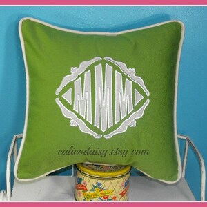 The Veronique Applique Monogrammed Pillow Cover 16 x 16 square image 6