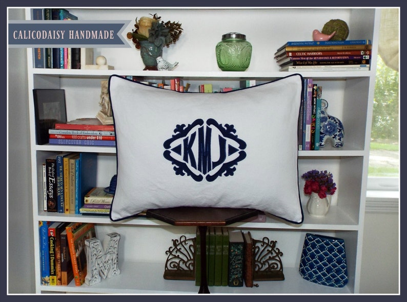 The Lisette Applique Framed Monogrammed Pillow Sham Standard - Etsy