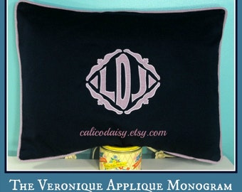 The Veronique Applique Framed Monogrammed Pillow Sham - Standard 20 x 26