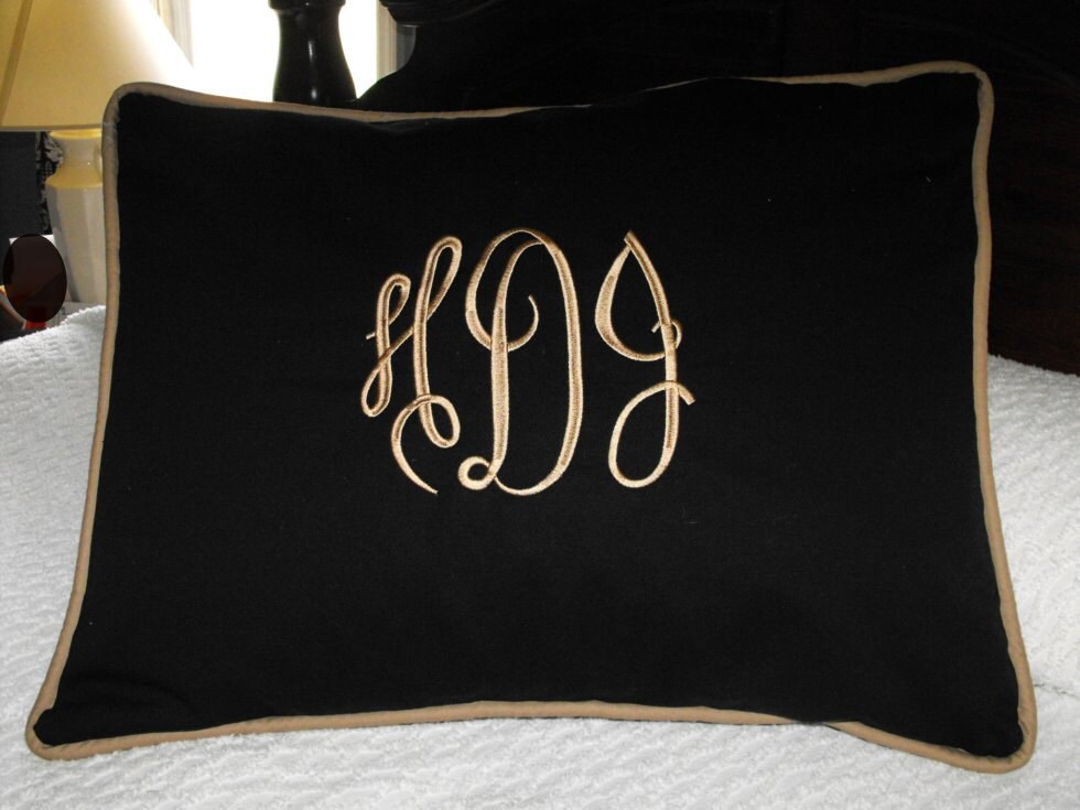 King Sham Set Monogrammed Pillow Shams Set of Two Etsy