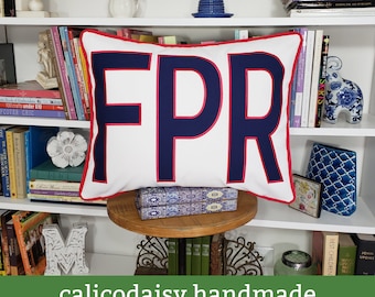 FILL'ER UP Large Applique Monogram Pillow Cover - 16 x 20