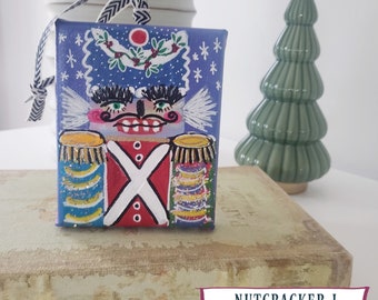 Handpainted Nutcracker Ornament "L" - 4x5 inches