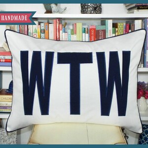 FILL'ER UP Large Applique Monogram Standard Pillow Sham Single Standard Size 20 x 26 image 6