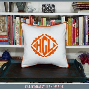 The Veronique Applique Monogrammed Pillow Cover 16 x 16 square image 3