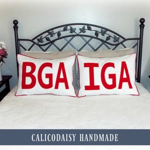 FILL'ER UP Large Applique Monogram Standard Pillow Sham Single Standard Size 20 x 26 image 9