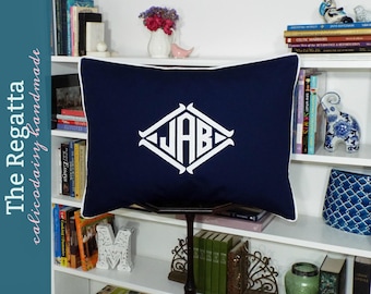 The Regatta Applique Framed Monogrammed Pillow Sham - Standard 20 x 26