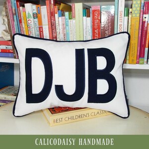 FILL'ER UP Large Applique Monogram Pillow Cover 12 x 16 image 3