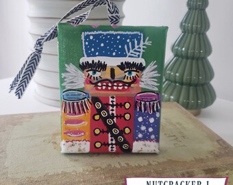 Handpainted Nutcracker Ornament "I" - 4x5 inches