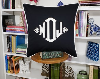 South Pointe Monogrammed Pillow Cover - 20 x 20 square