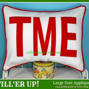 FILL'ER UP Large Applique Monogram Pillow Cover 12 x 16 image 6