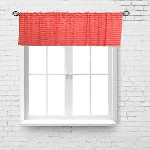 Light Coral Valances for Windows, Bohemian Curtains for Nursery, Living Room, Kitchen Decor image 1