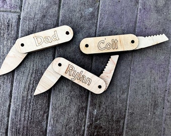 Custom Pocket Knife, Wooden Toys Folding Knife, Engraved Knife, Wooden Pocket Knife